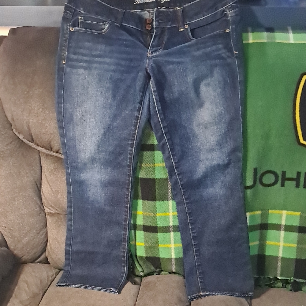 American Eagle Outfitters Dark Blue Ankle Jeans